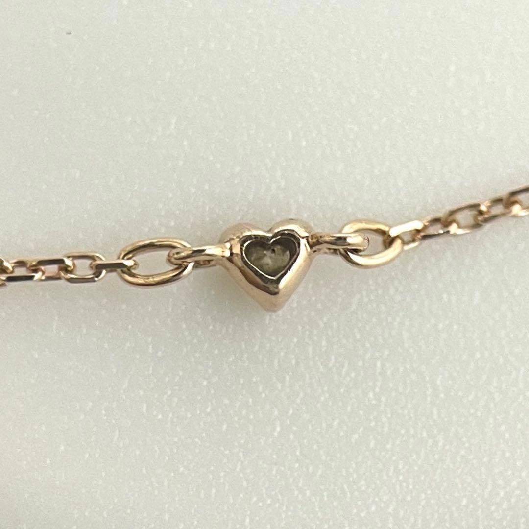 【極美品】4℃ K10ピンクゴールドブレスレット　3Pダイヤ　保証書付属