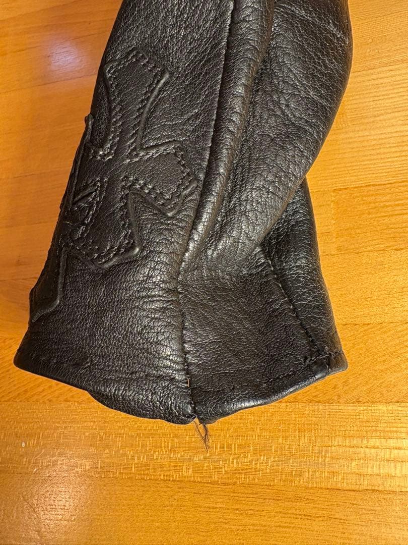 CHROMEHEARTS クロムハーツ 3セメタリークロスパッチ レザーグローブ
