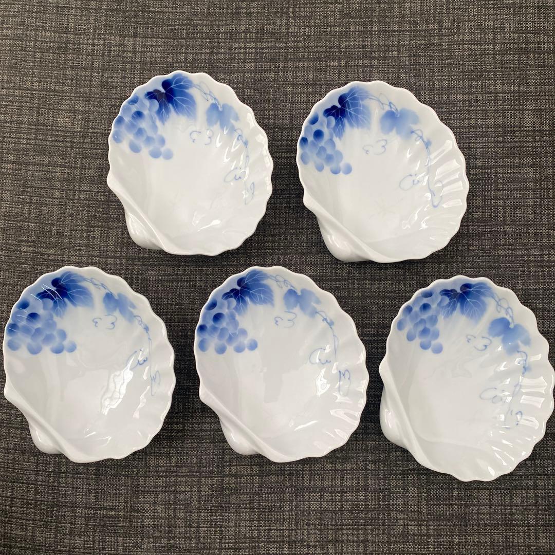 深川製磁　ブルーワイナリー　貝型皿