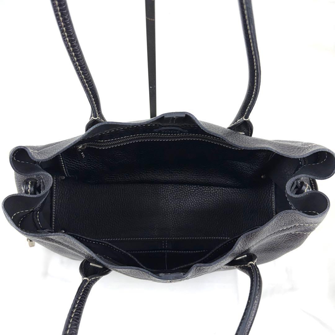 正規品 TOD’S トッズ Dバッグ ロゴ トートバッグ 肩掛け A4可 黒