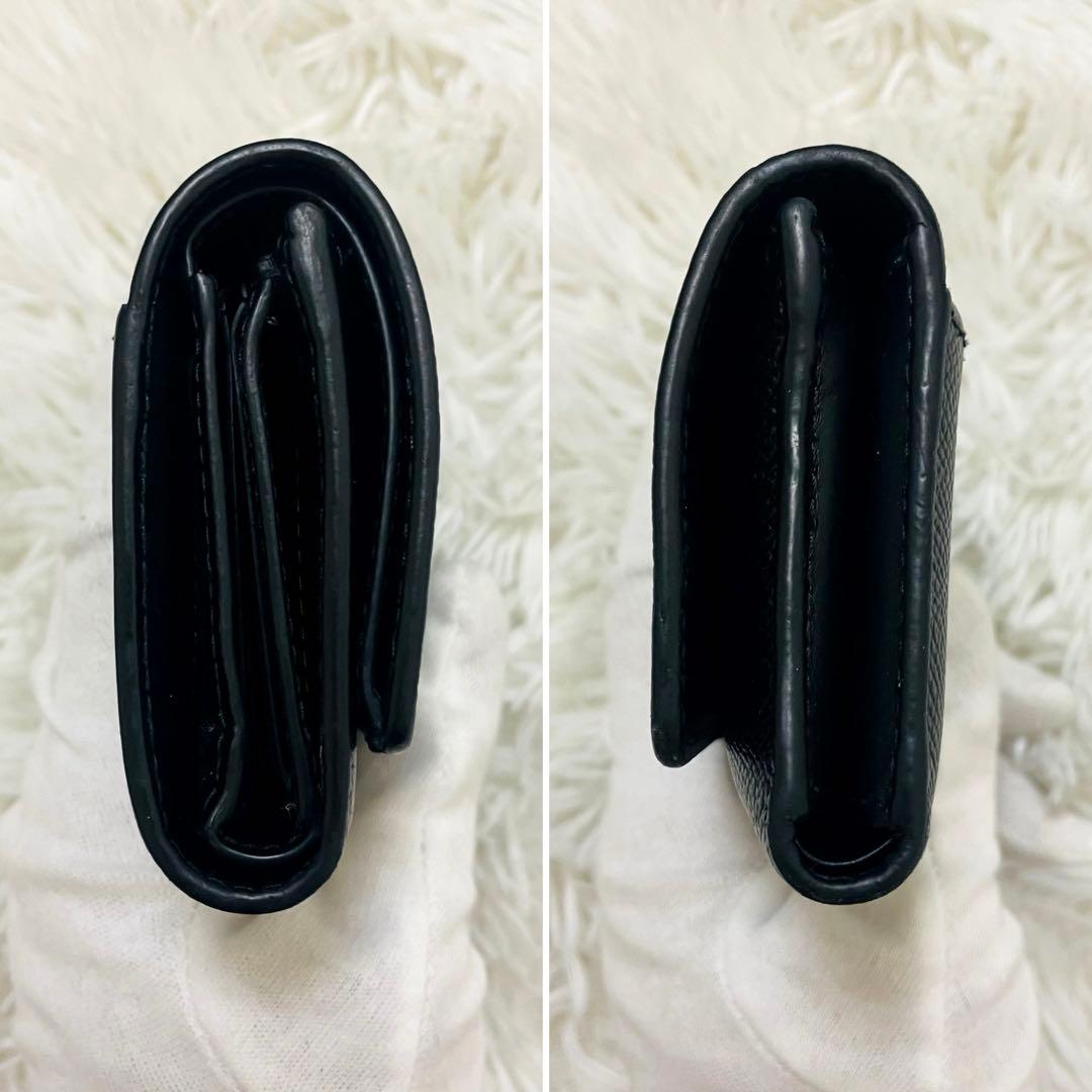 極美✨マルジェラ 三つ折り レザー 4ステッチ シボ革 ブラック