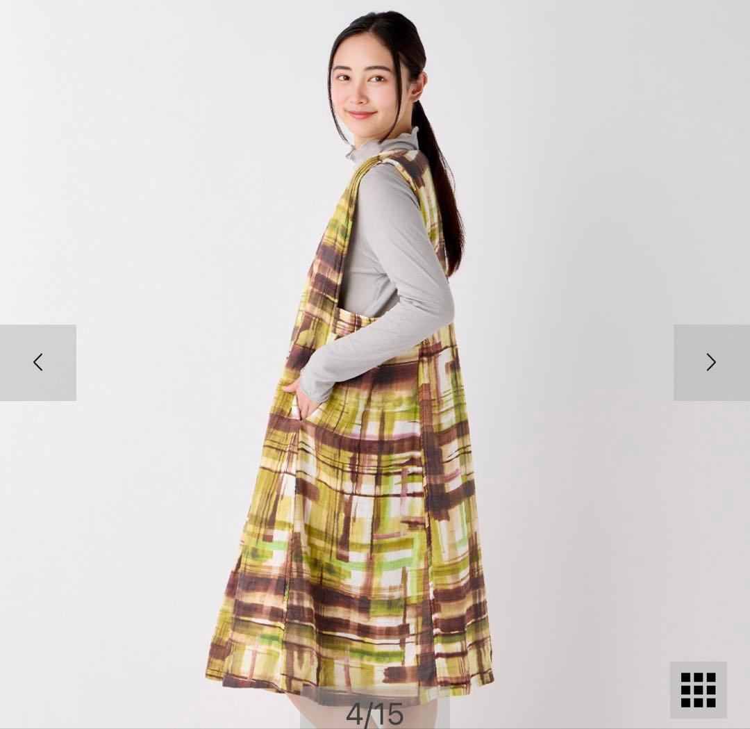 新品　UCHINO ウチノ　マシュマロワッフルガーゼライト　チェックジャンスカ