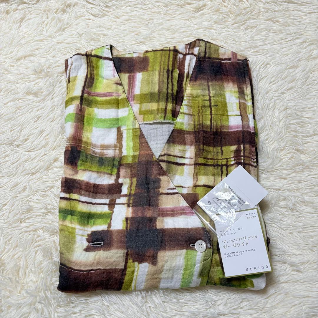 新品　UCHINO ウチノ　マシュマロワッフルガーゼライト　チェックジャンスカ