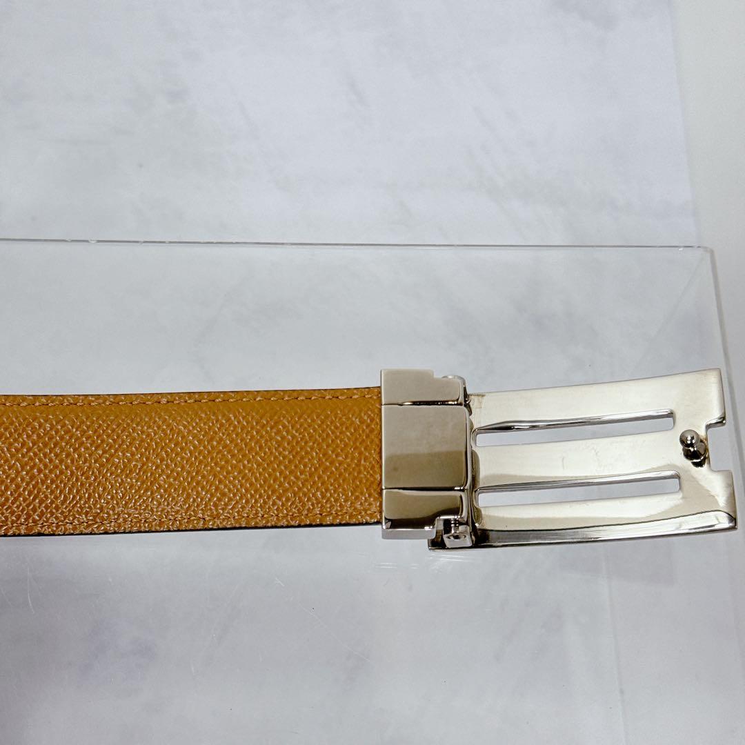 BVLGARI ブルガリ ベルト サフィアーノレザー　シルバーバックルロゴ 美品