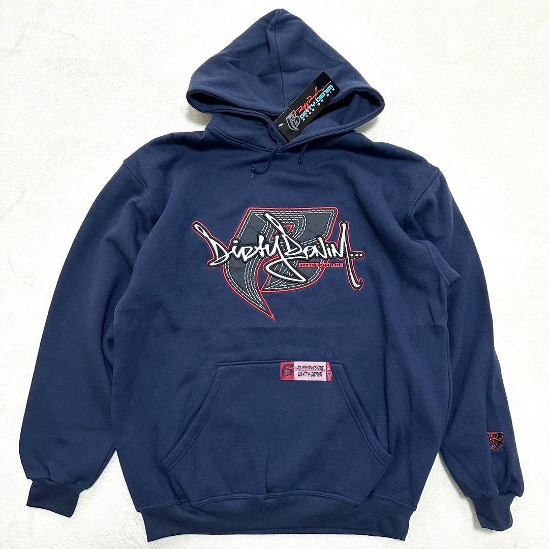 【タグ付き】RUFF RIDERS プルオーバーパーカー ネイビー サイズXXL