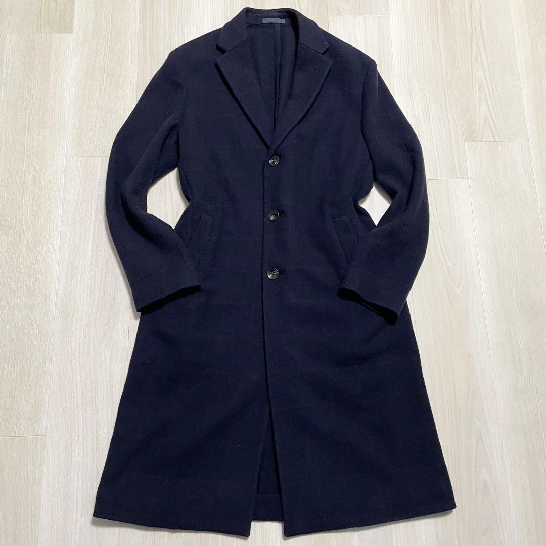 CARUSO【バタフライ 美品】チェスターコート Lサイズ位 ビジネス メンズ