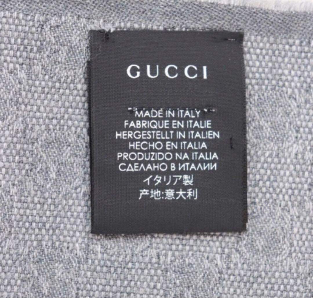 新品タグ付GUCCIシェリラインGG柄マフラーシルク•ウルブリッジストール