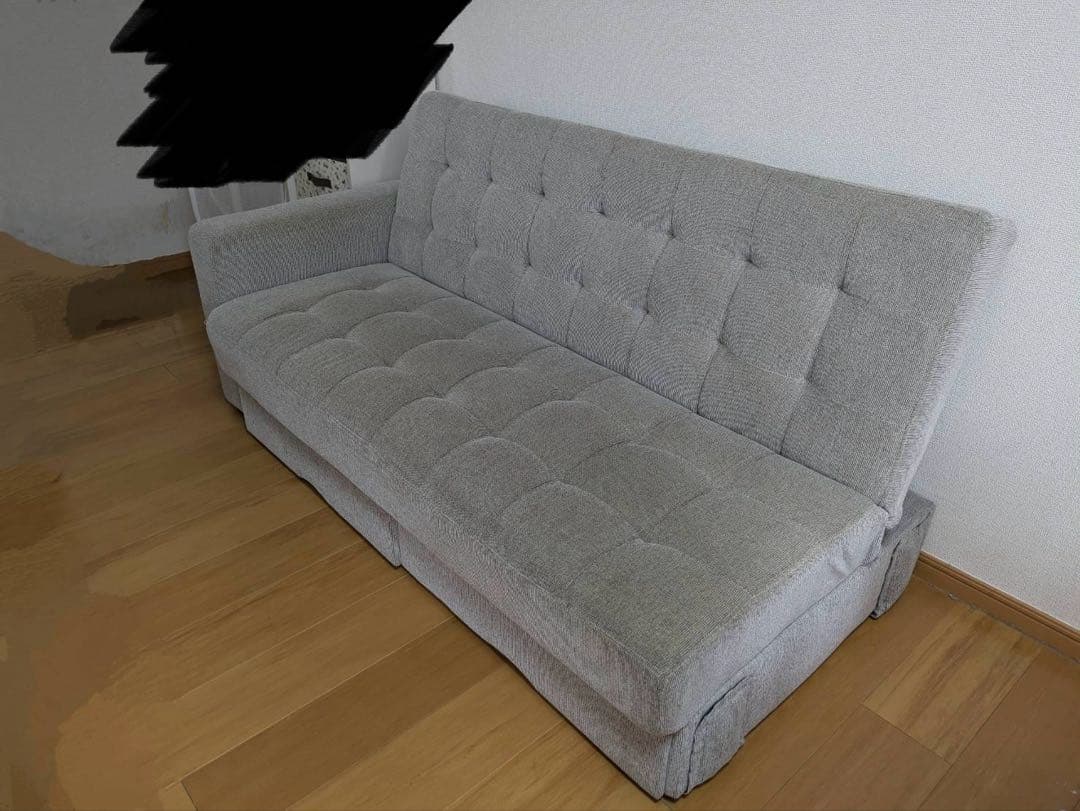 ソファベッド ２、3人がけ　グレー