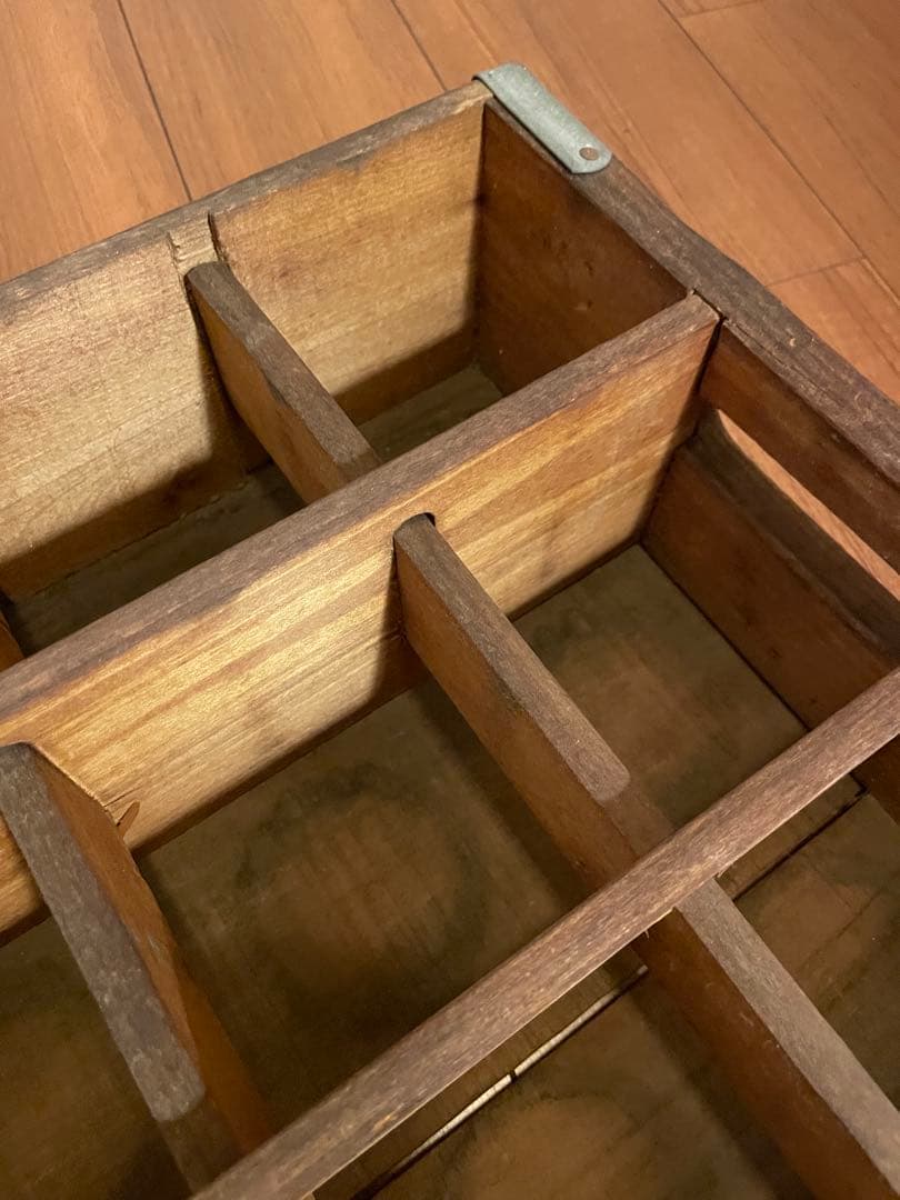 【値引き中】アンティーク風木製ボトルホルダー / ドリンクキャリーボックス