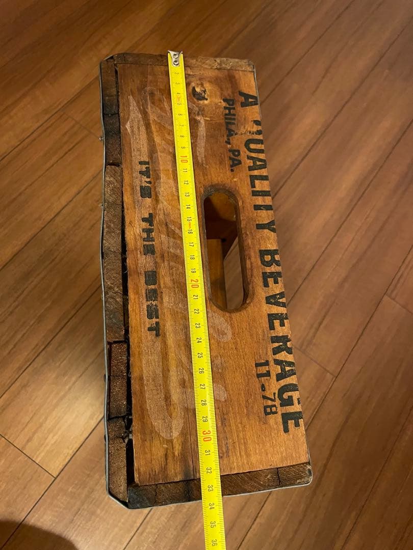 【値引き中】アンティーク風木製ボトルホルダー / ドリンクキャリーボックス