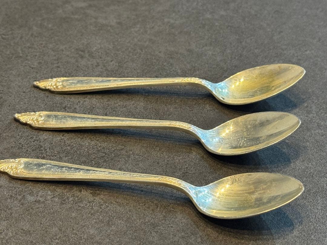 スターリングシルバー アンティークスプーン 3本セット