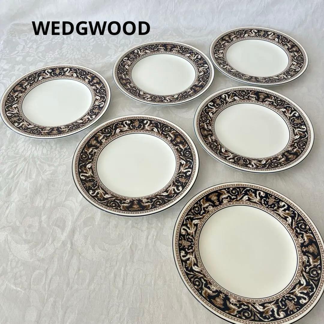 【】フロレンティーン　コバルト　プレート　6枚　20cm