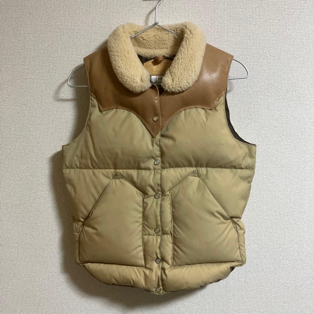 美品 ロッキーマウンテン フェザーベッド ダウンベスト ベージュ