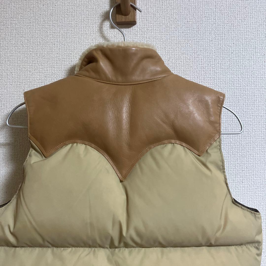 美品 ロッキーマウンテン フェザーベッド ダウンベスト ベージュ