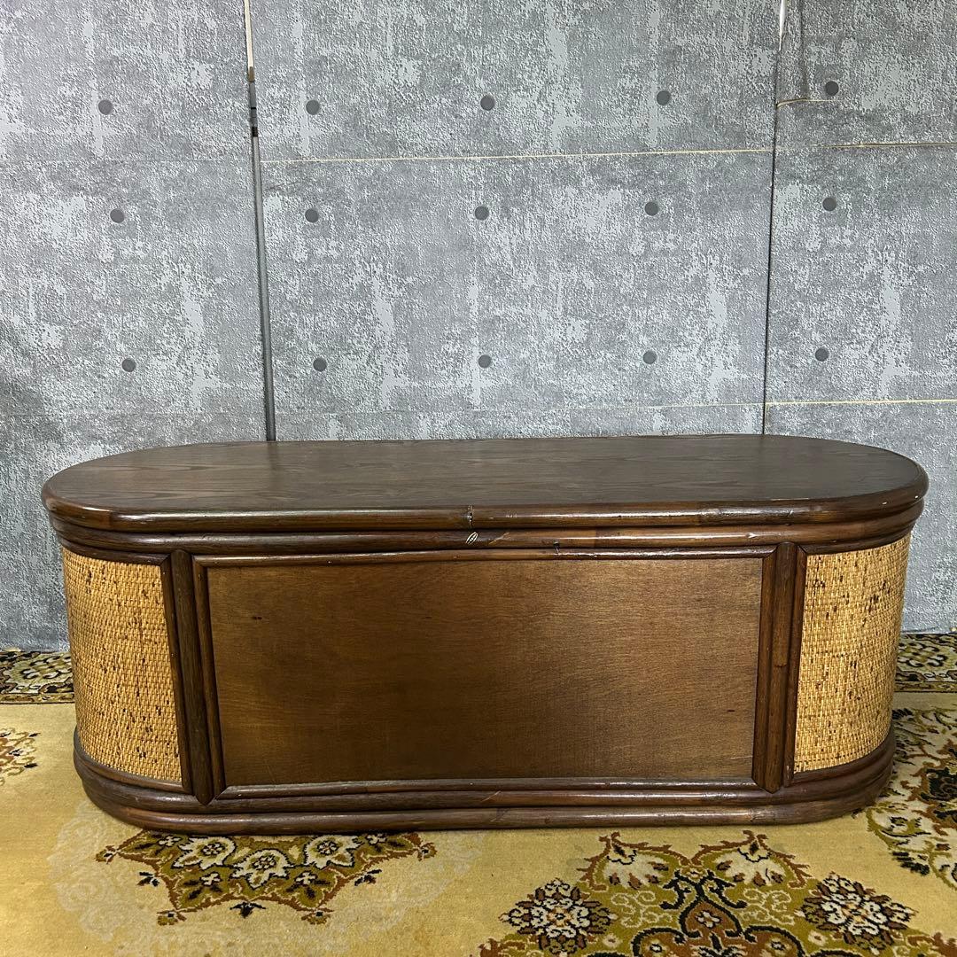 ꧁昭和レトロ家具꧂ラタンローチェスト 籐 衣類 衣服 洋服 収納 たんす タンス