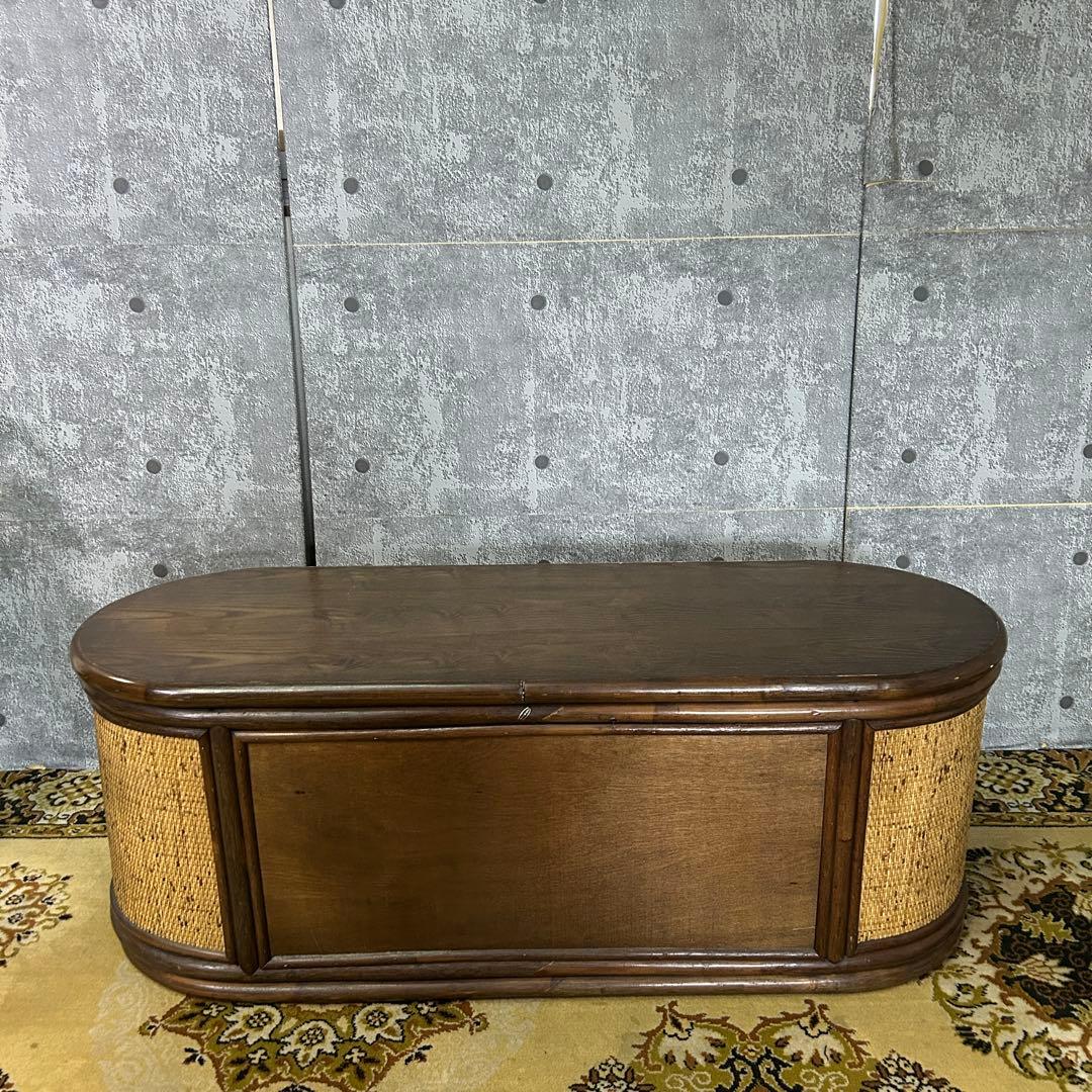 ꧁昭和レトロ家具꧂ラタンローチェスト 籐 衣類 衣服 洋服 収納 たんす タンス