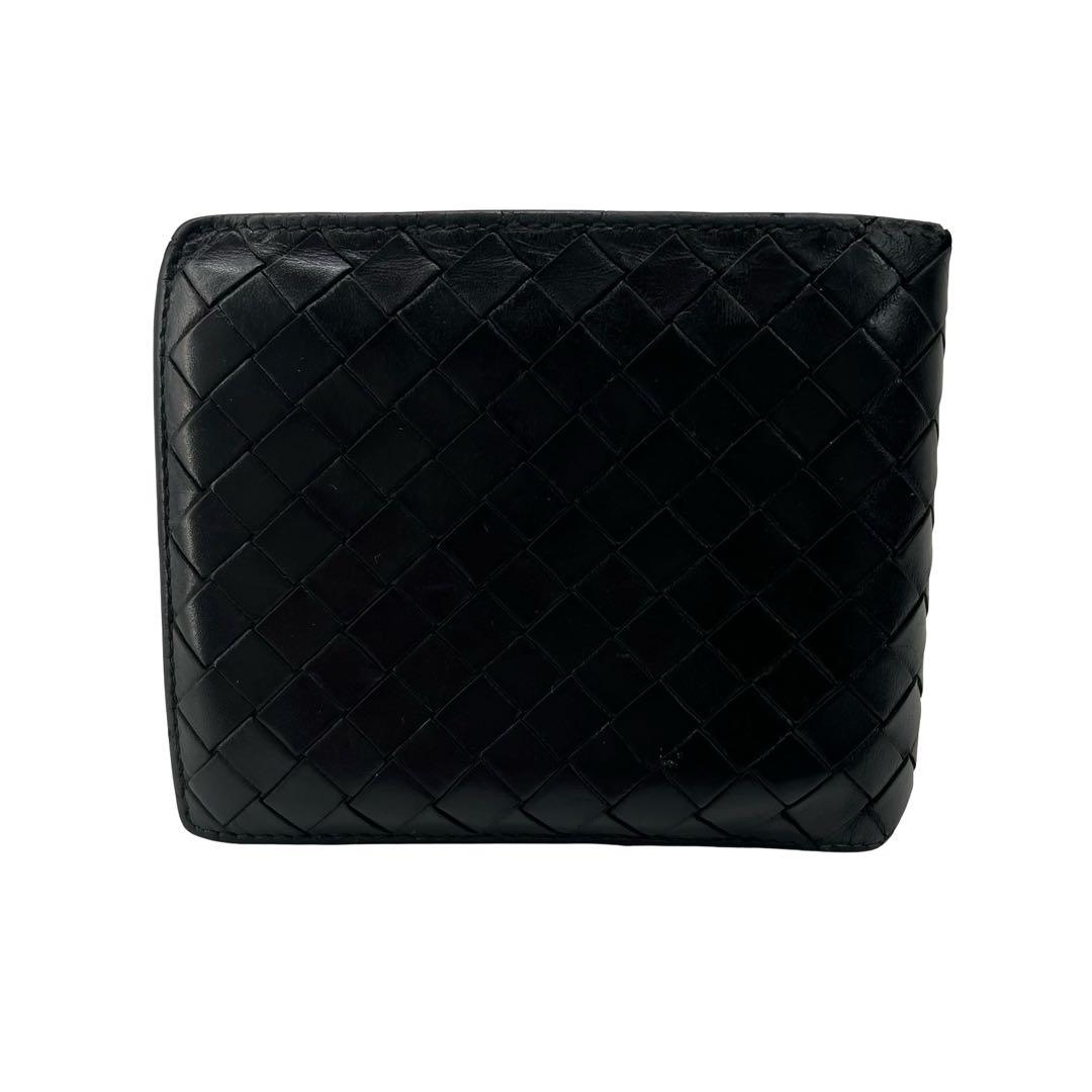 希少✨ボッテガヴェネタ 二つ折り財布 イントレチャート ブラック レザー