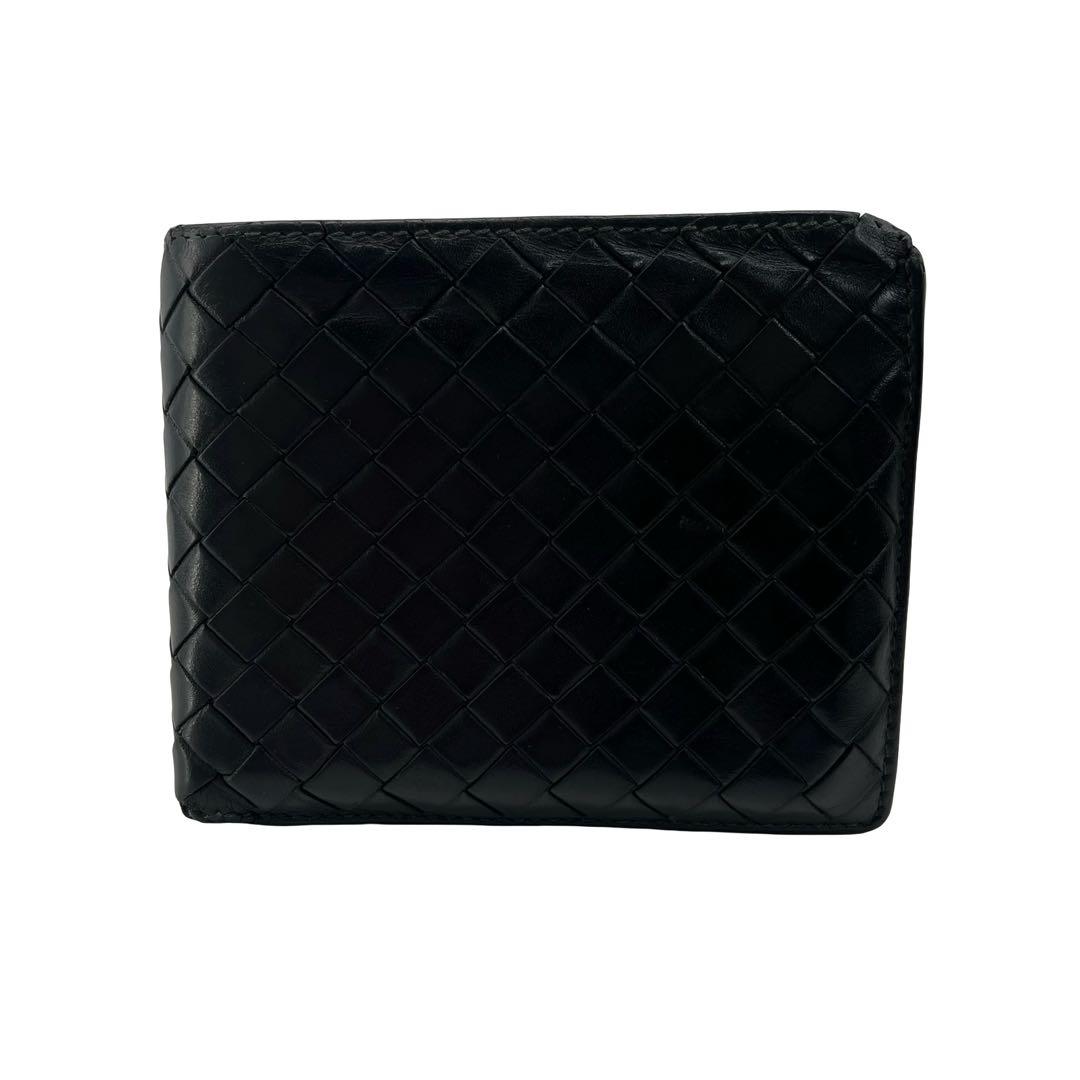 希少✨ボッテガヴェネタ 二つ折り財布 イントレチャート ブラック レザー