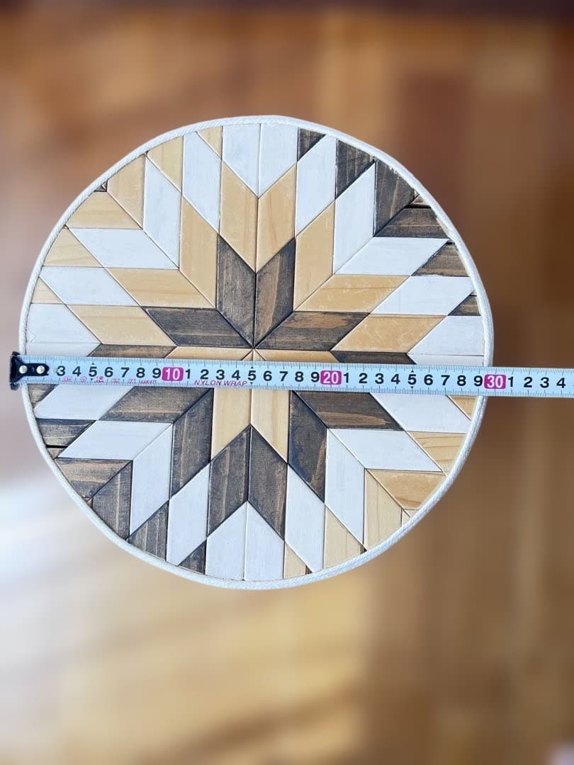 一点もの｜オルテガ柄 木製スツール(丸型)