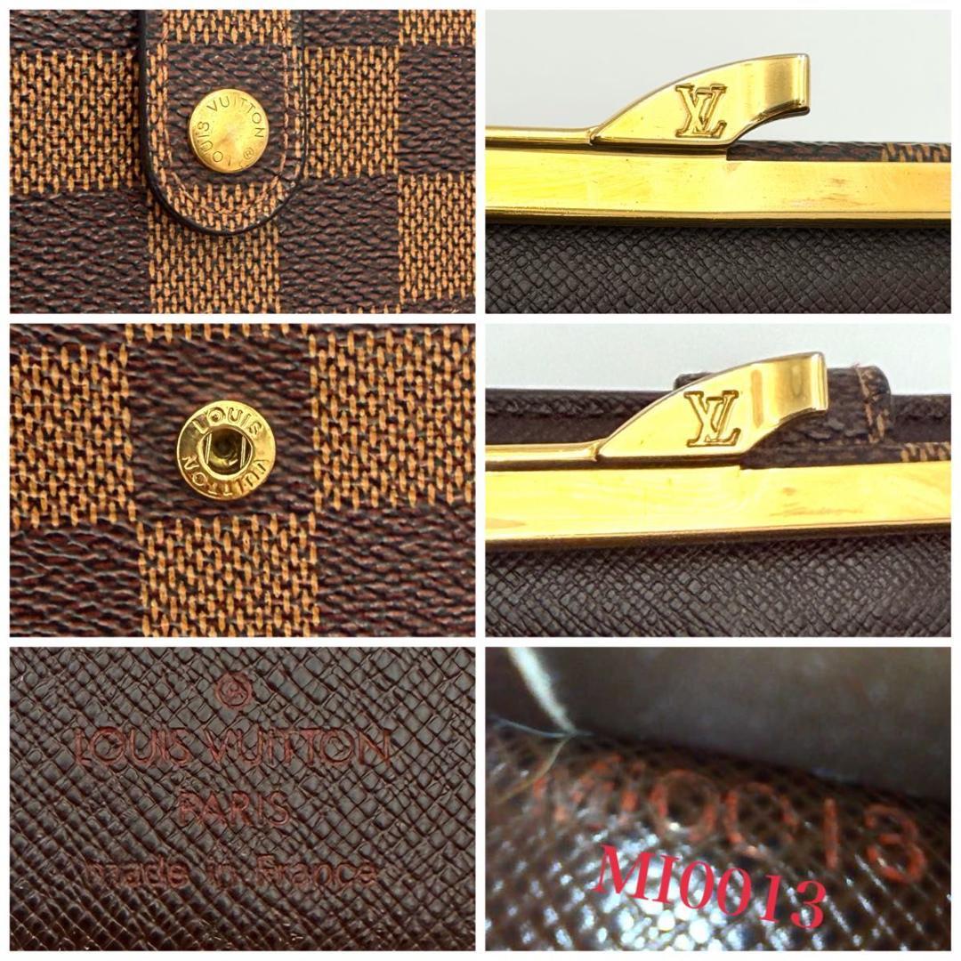 【美品】ルイヴィトン ダミエ エベヌ ヴィエノワ 二つ折り財布 N61674