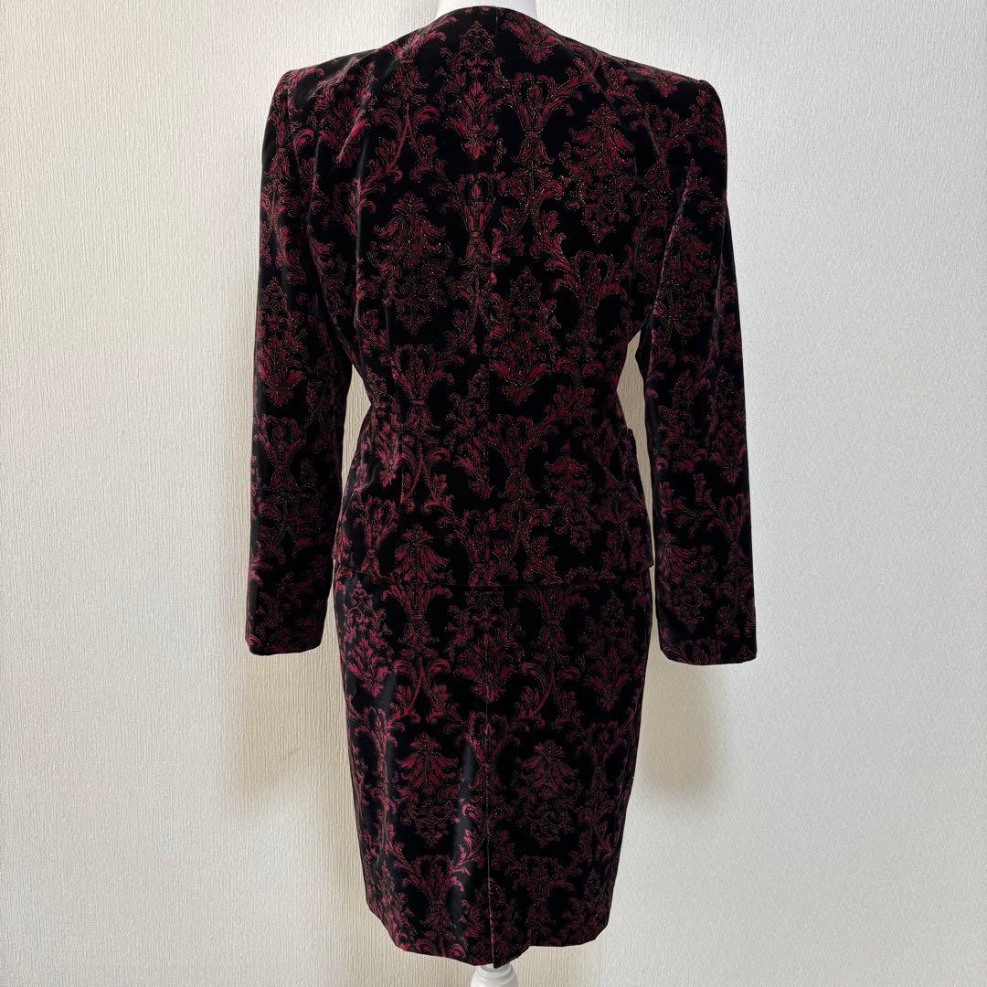 ヴィンテージ J&R 高級 ゴージャス 華美 ダマスク柄 バブリースーツ 日本製