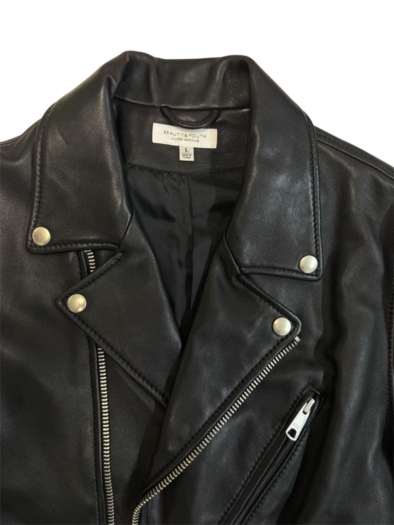 B&Y UNITED ARROWS シープ ダブルライダースジャケット ラム