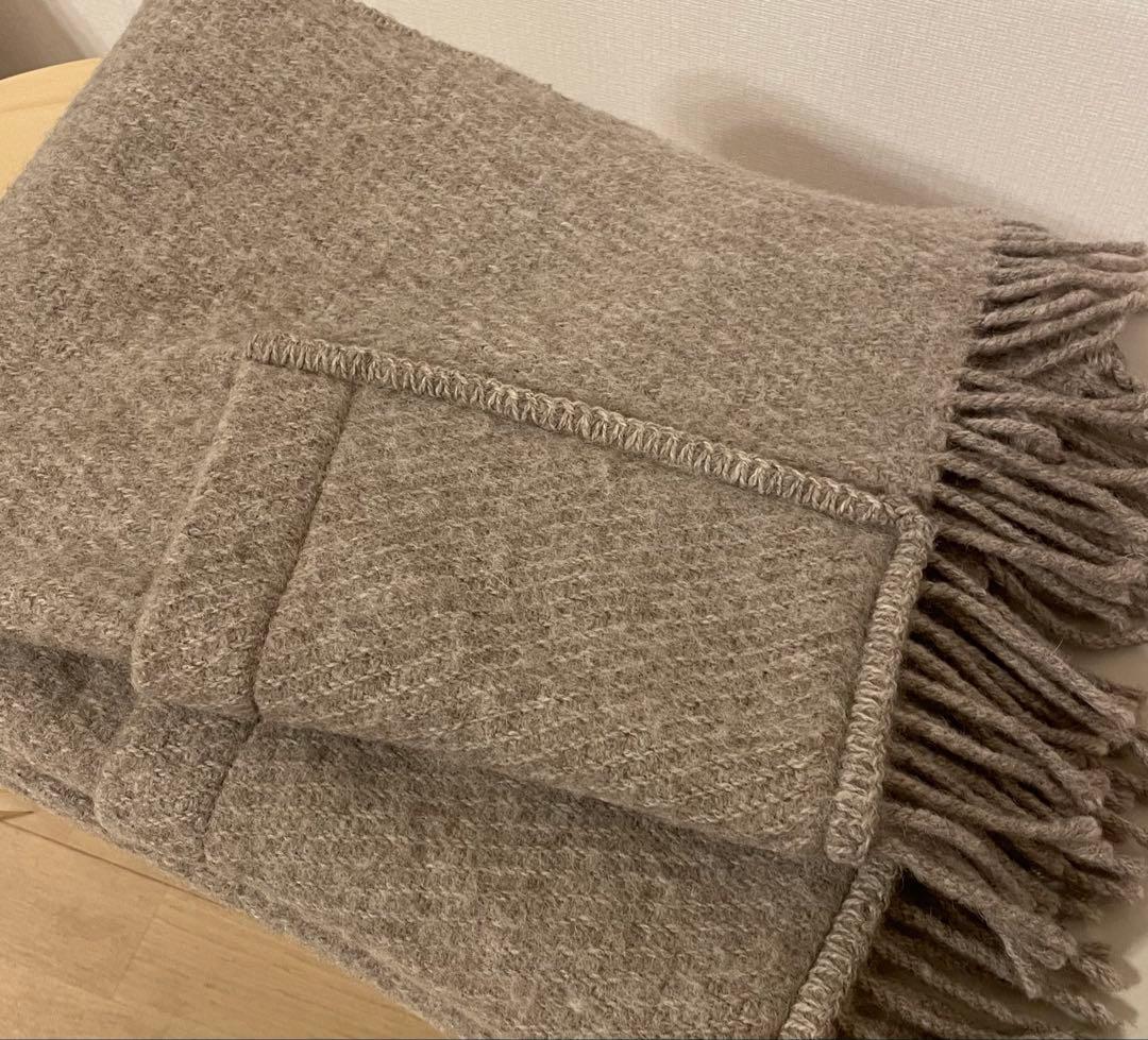 ラプアンカンクリ　UNI ベージュ　ポケットショール　美品