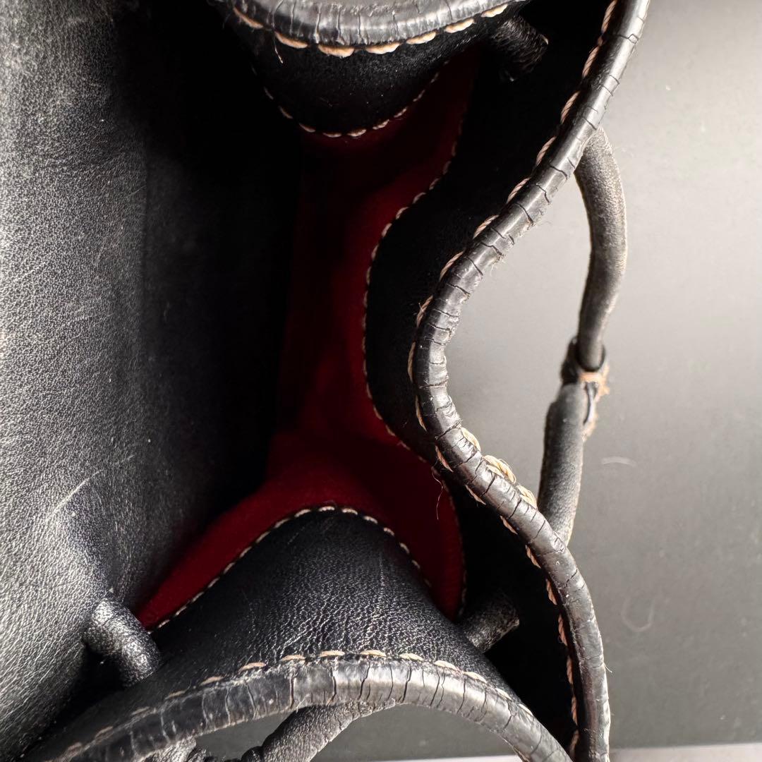 【希少】LOEWE ロエベ ロゴ レザー トートバッグ 黒 ショッパー