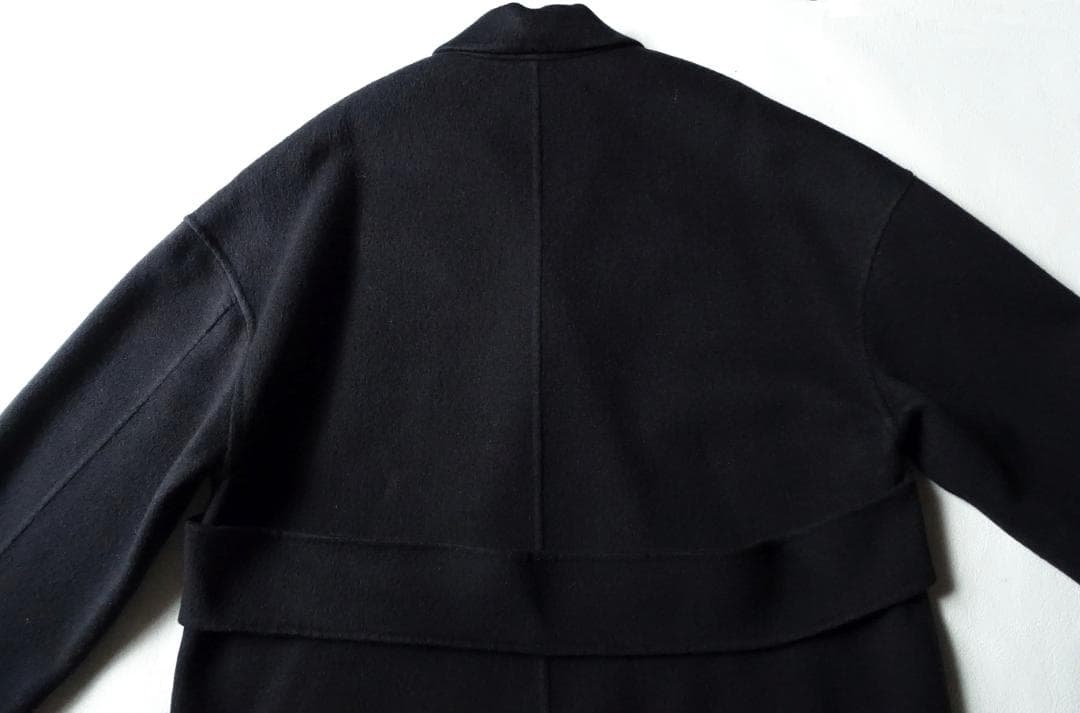 2023 美品ウィムガゼット☆カシミヤ混リバーロングコート F ネイビー