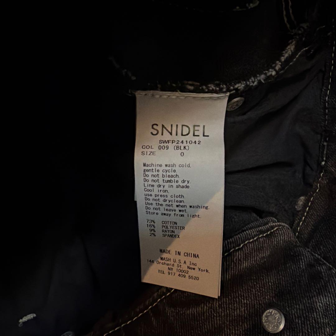 【美品】SNIDEL Sustainableストレッチフレアデニムパンツ BLK