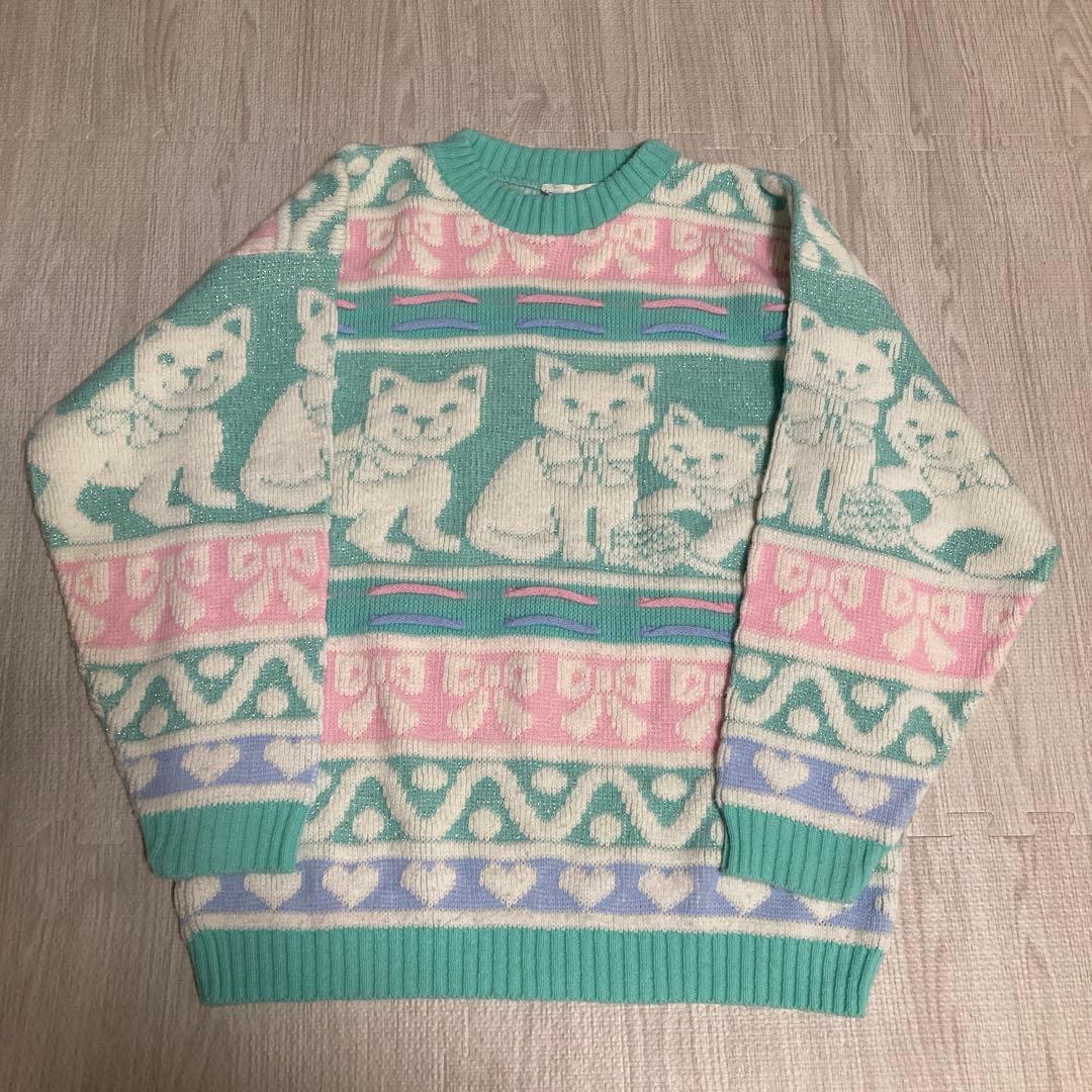 ファンシーニットセーター　猫ちゃん