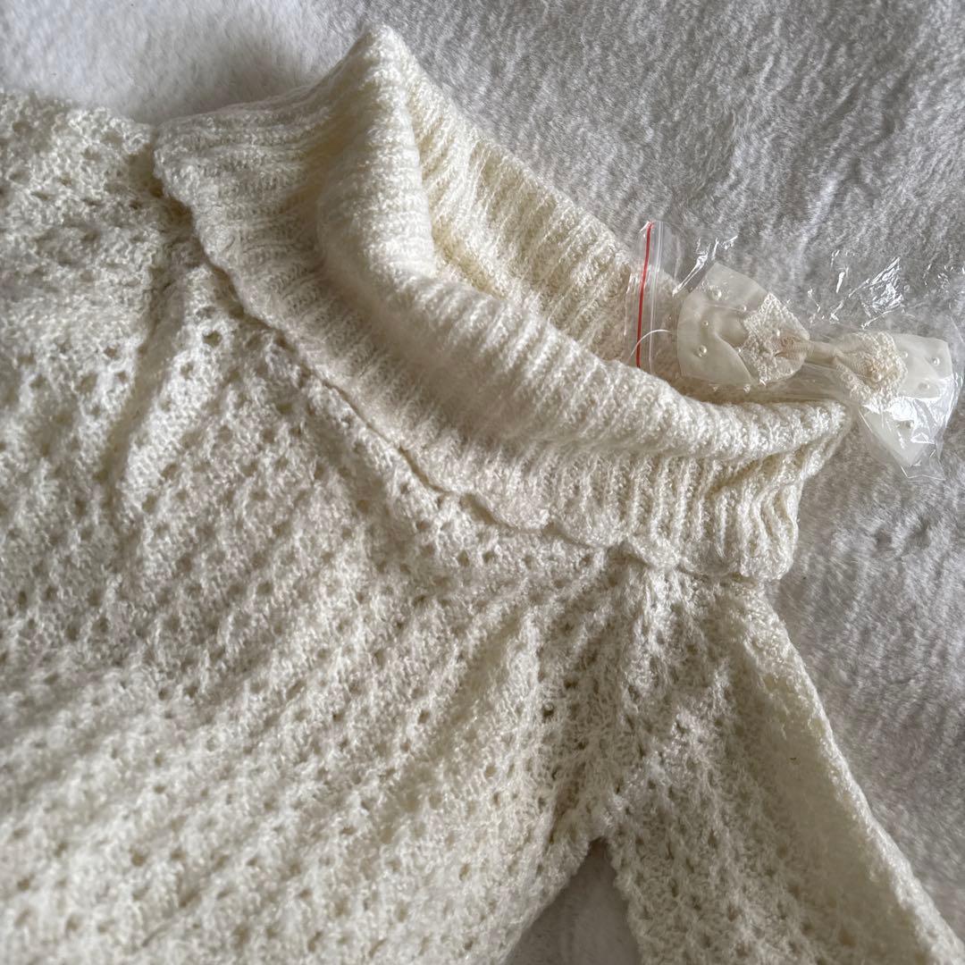 【訳あり特価】リズリサ　オフショルオフホワイト セーターLIZ LISAリボン付