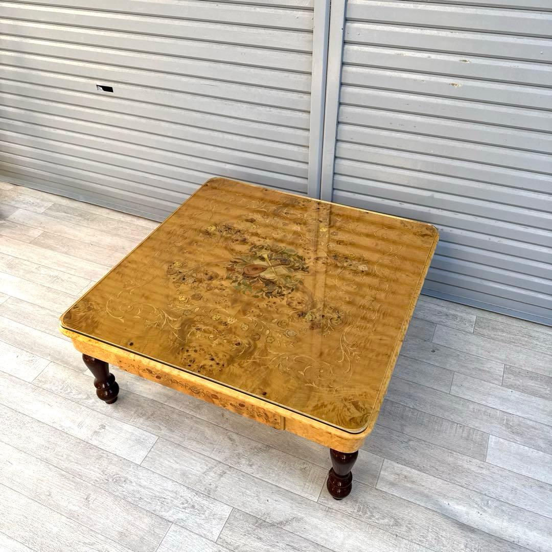 イタリア製 Demain ドマン 象眼細工 花柄　希少　センターテーブル