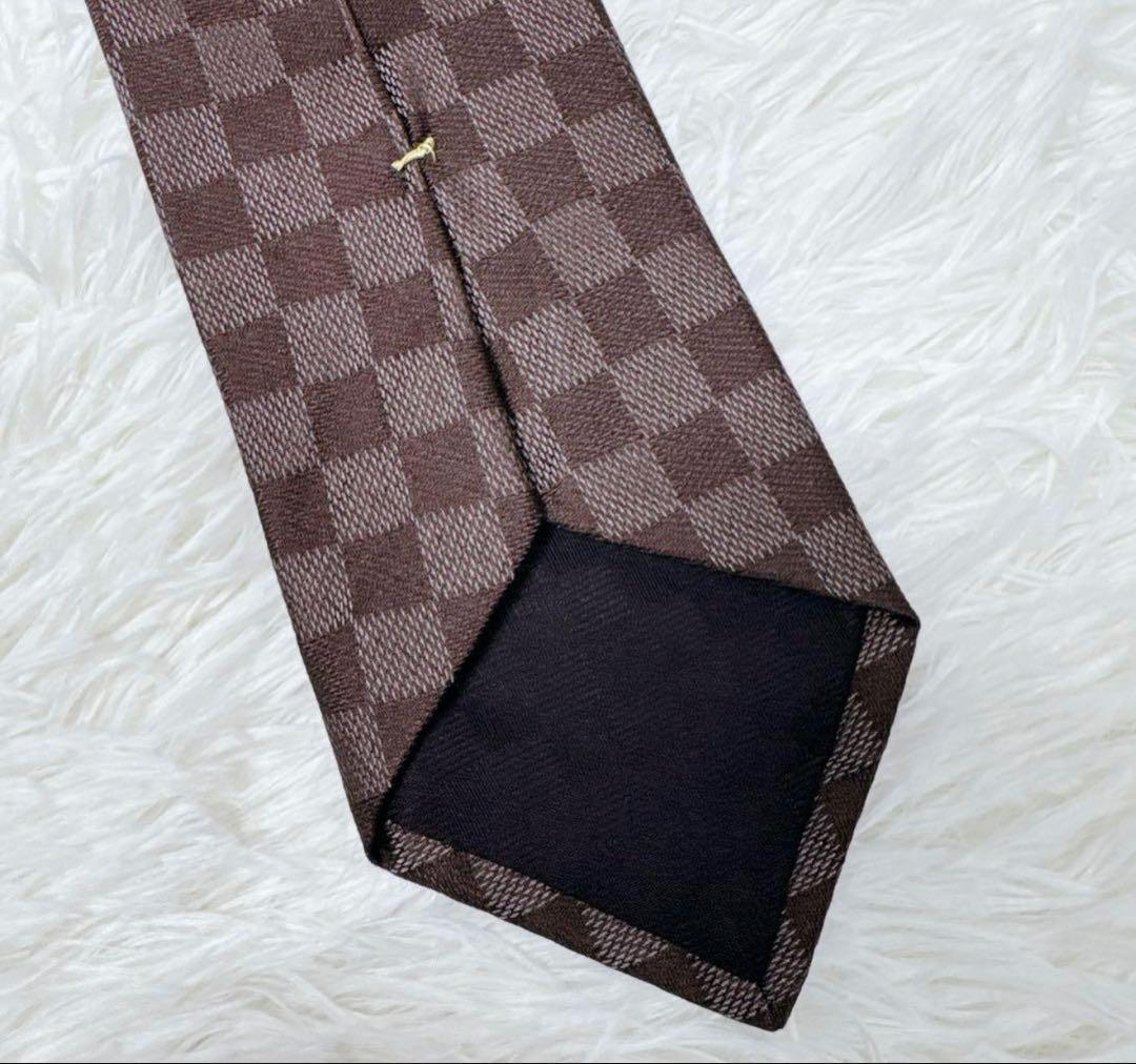【極美品】 LOUIS VUITTON ルイヴィトン ダミエ ネクタイ シルク