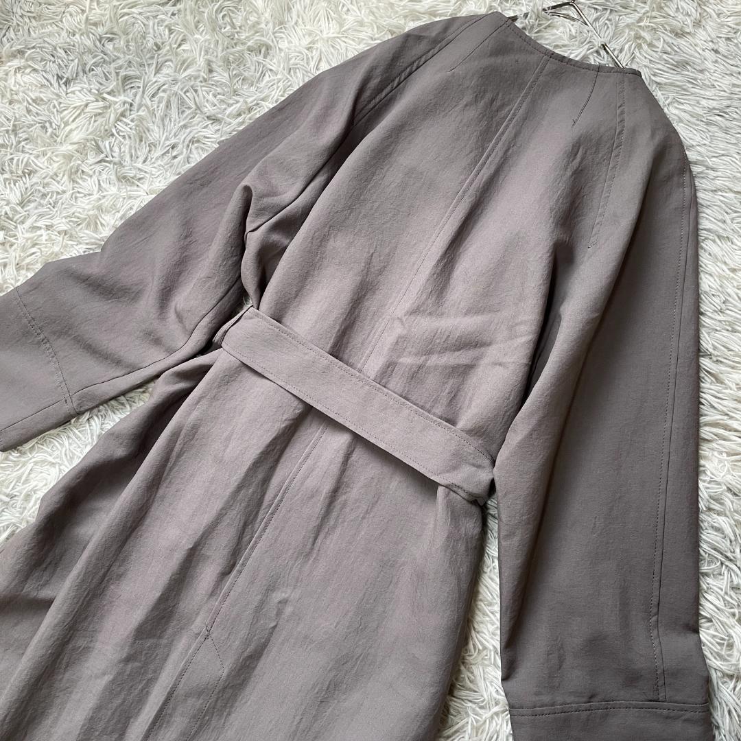 専用 NOBLE 薄手 ロングトレンチコート ガウンコート グレージュ ベルト付