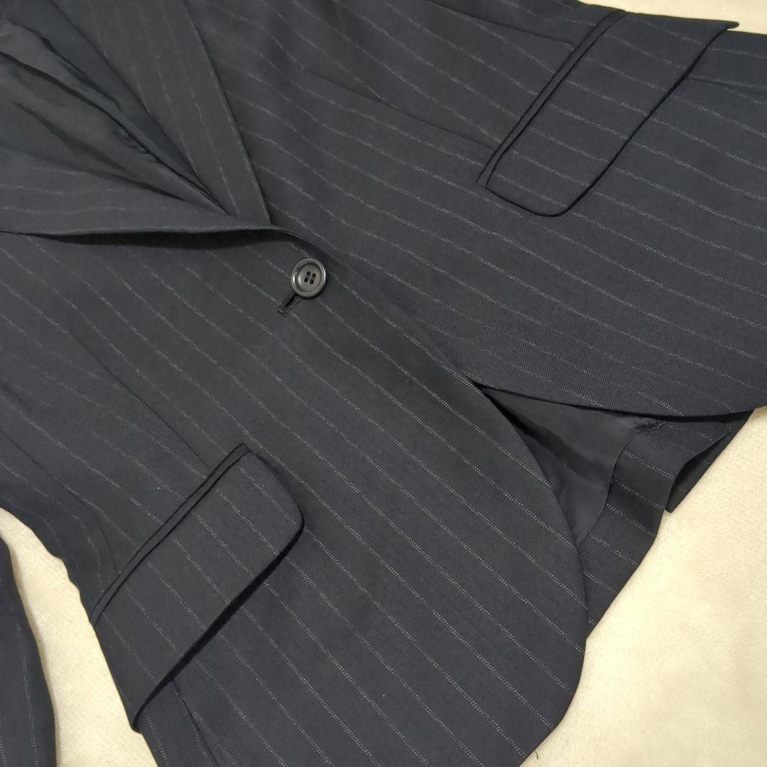 theory　セオリー パンツスーツ 紺　ストライプ カシミヤ　セットアップ