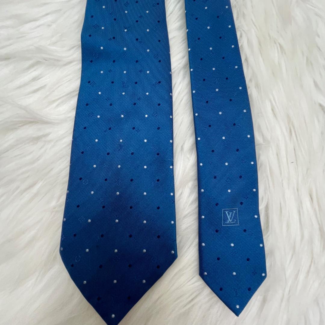 エルメス　ルイヴィトン　ネクタイ シルク100％　ブルー系　2本セット