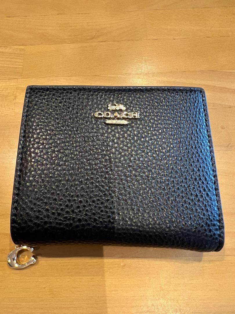 【極美品】COACH コーチ 二つ折り財布 ブラック