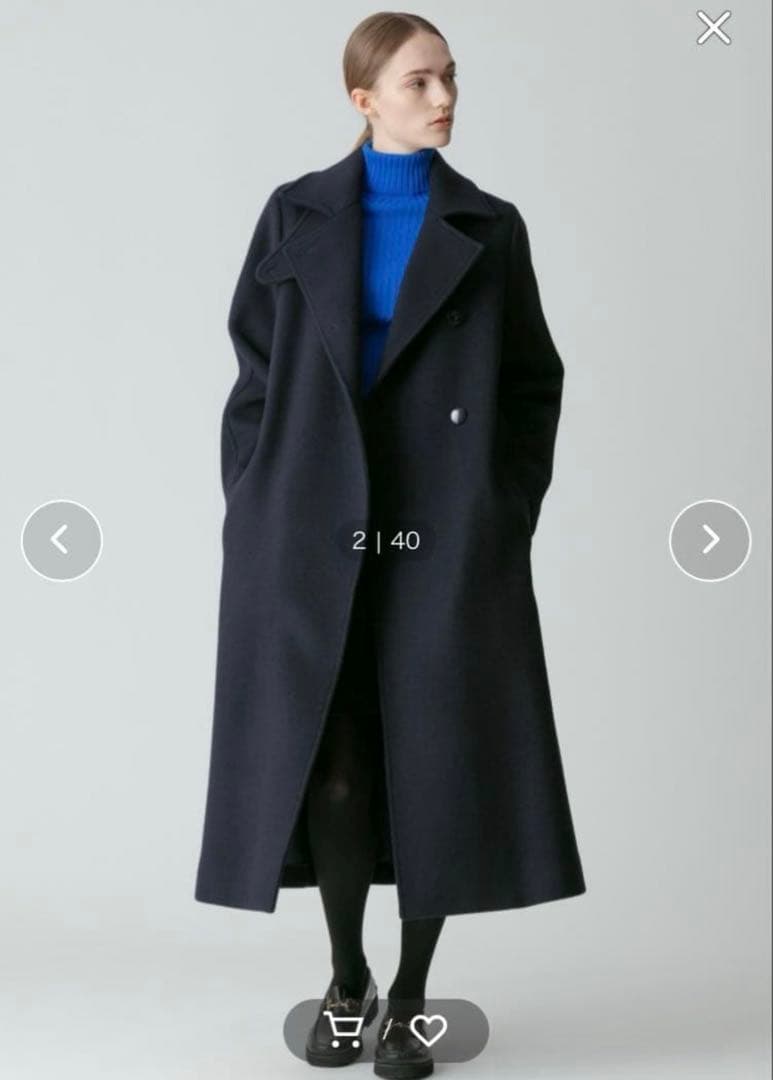 【美品】完売品✨️アルアバイル スプリット ラグラン ロング コート 濃紺