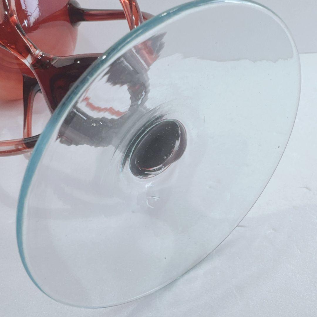 ヴィンテージ 手吹きガラス タコ型花瓶 クラゲ型彫刻 赤い触手型花瓶 花器