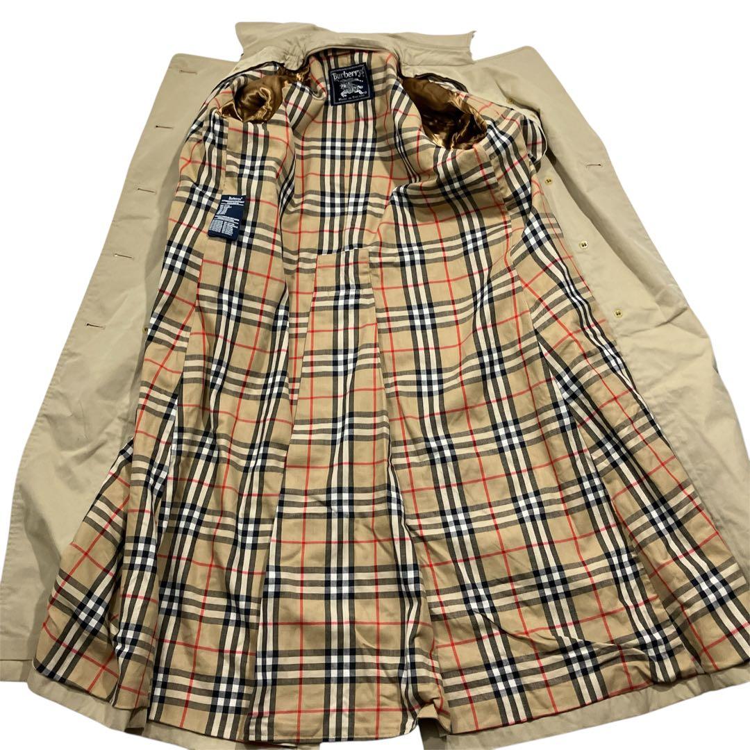 【逸品】バーバリーズ　ダブル　ロングトレンチコート　ハニーベージュ　ライナー付