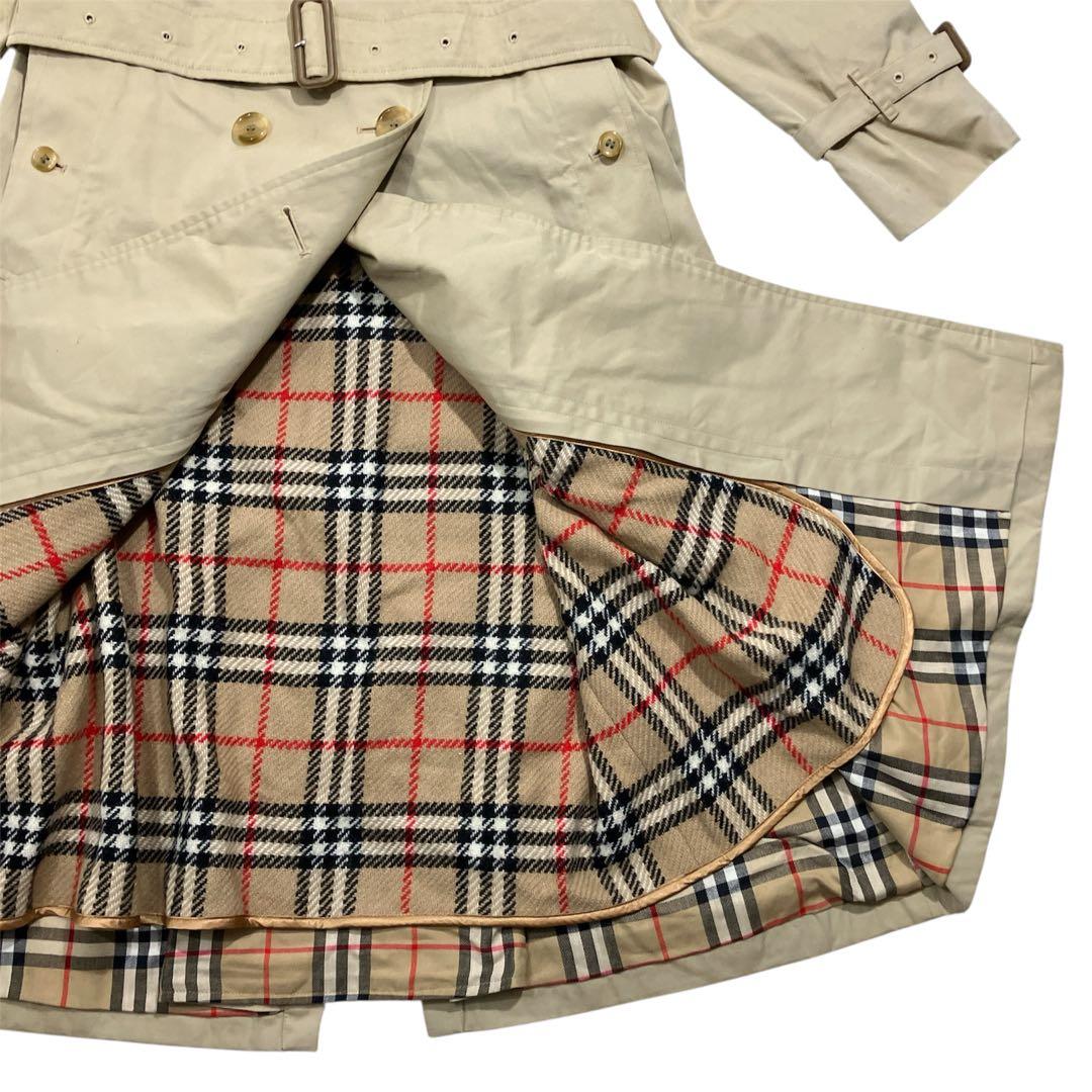 【逸品】バーバリーズ　ダブル　ロングトレンチコート　ハニーベージュ　ライナー付