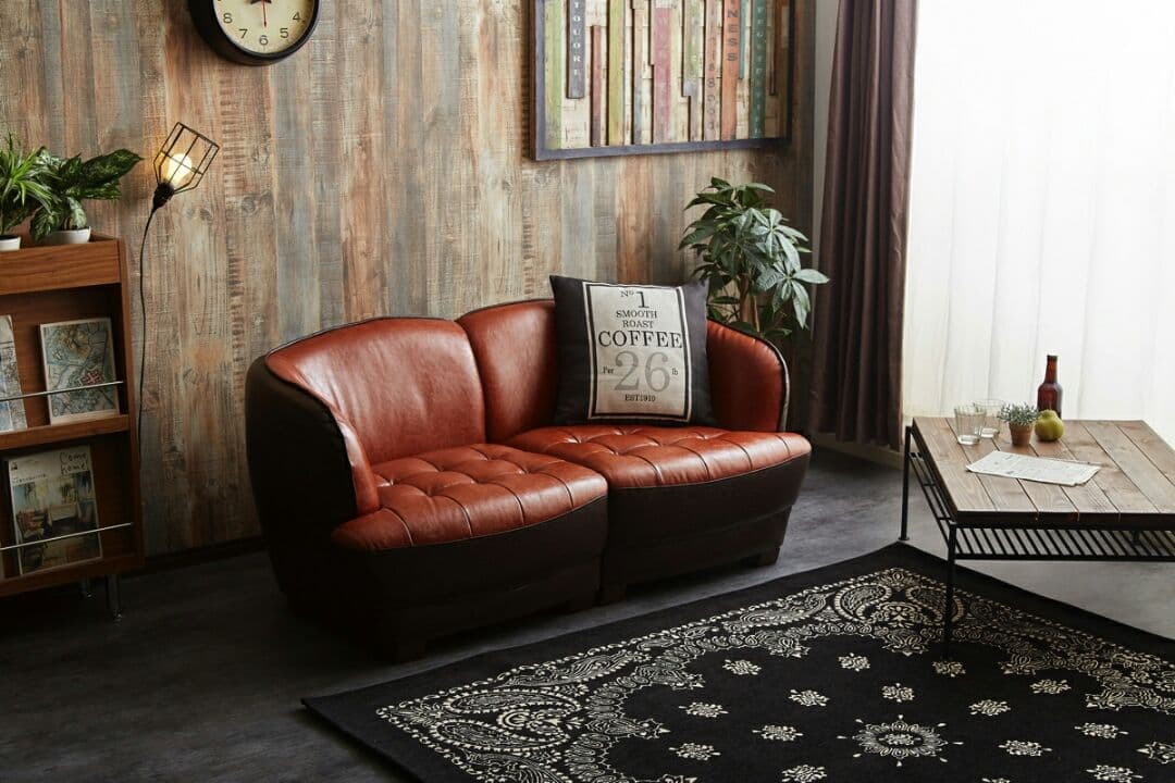 バイカラーでオシャレ！2WAY２人掛けソファ