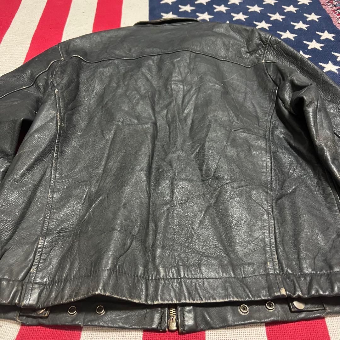 70s80s 民間品 フランス軍パイロット レザージャケット フレンチミリタリー