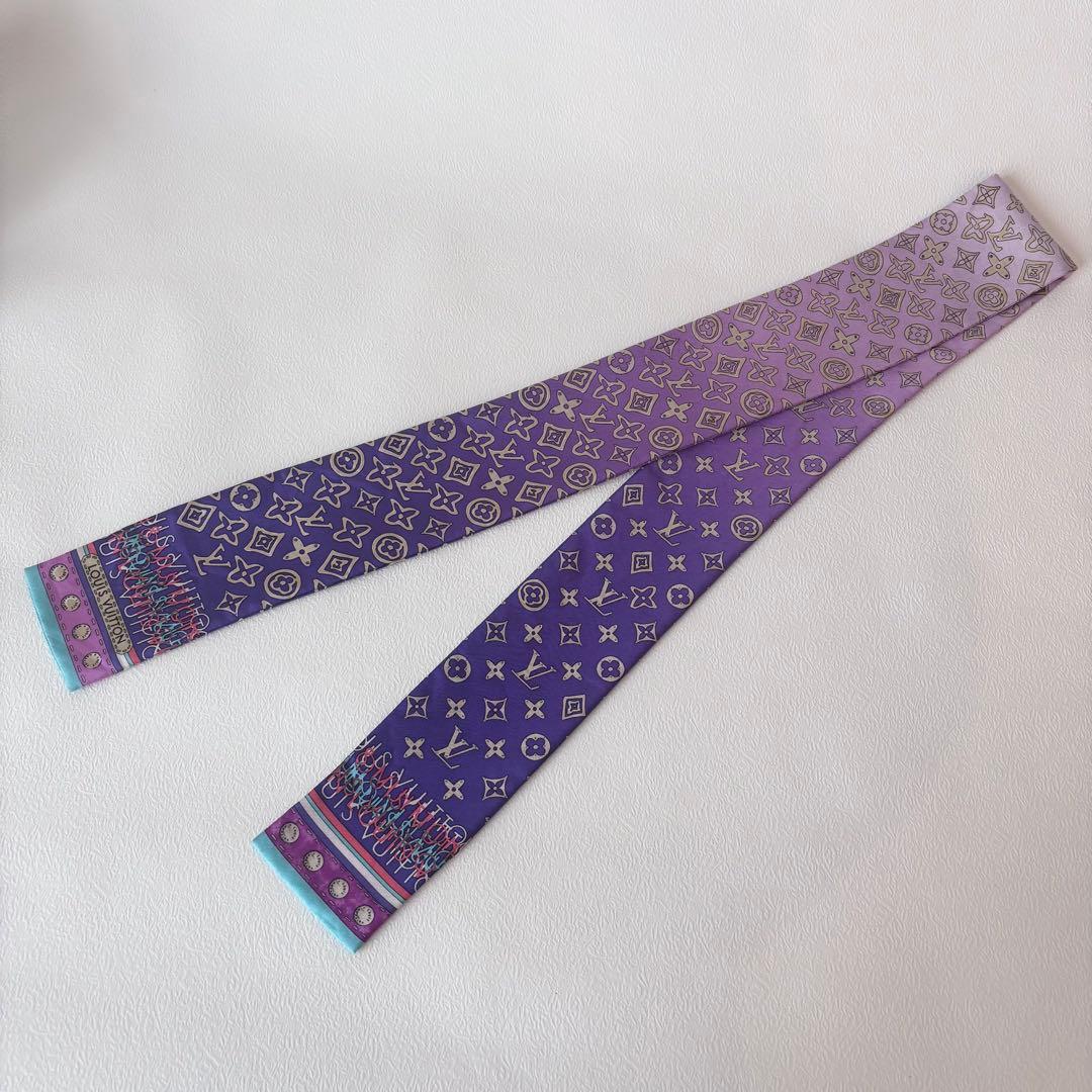 ルイヴィトン バンドー モノグラム グラデーション スカーフ パープル