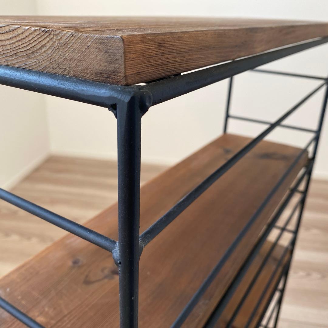 アイアン&ウッドを使った4段棚（組み立てなしですぐ使える）【送料込み】