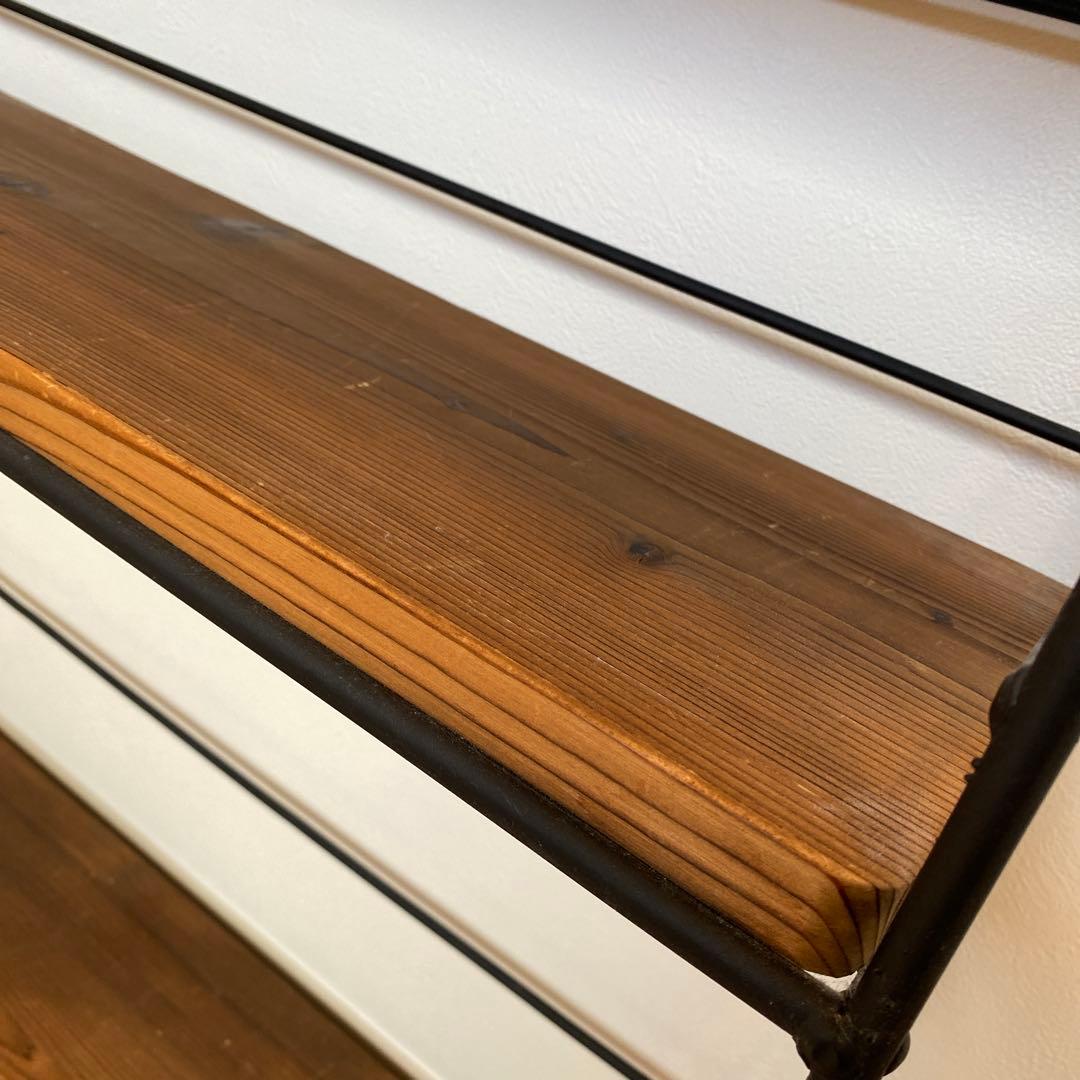 アイアン&ウッドを使った4段棚（組み立てなしですぐ使える）【送料込み】