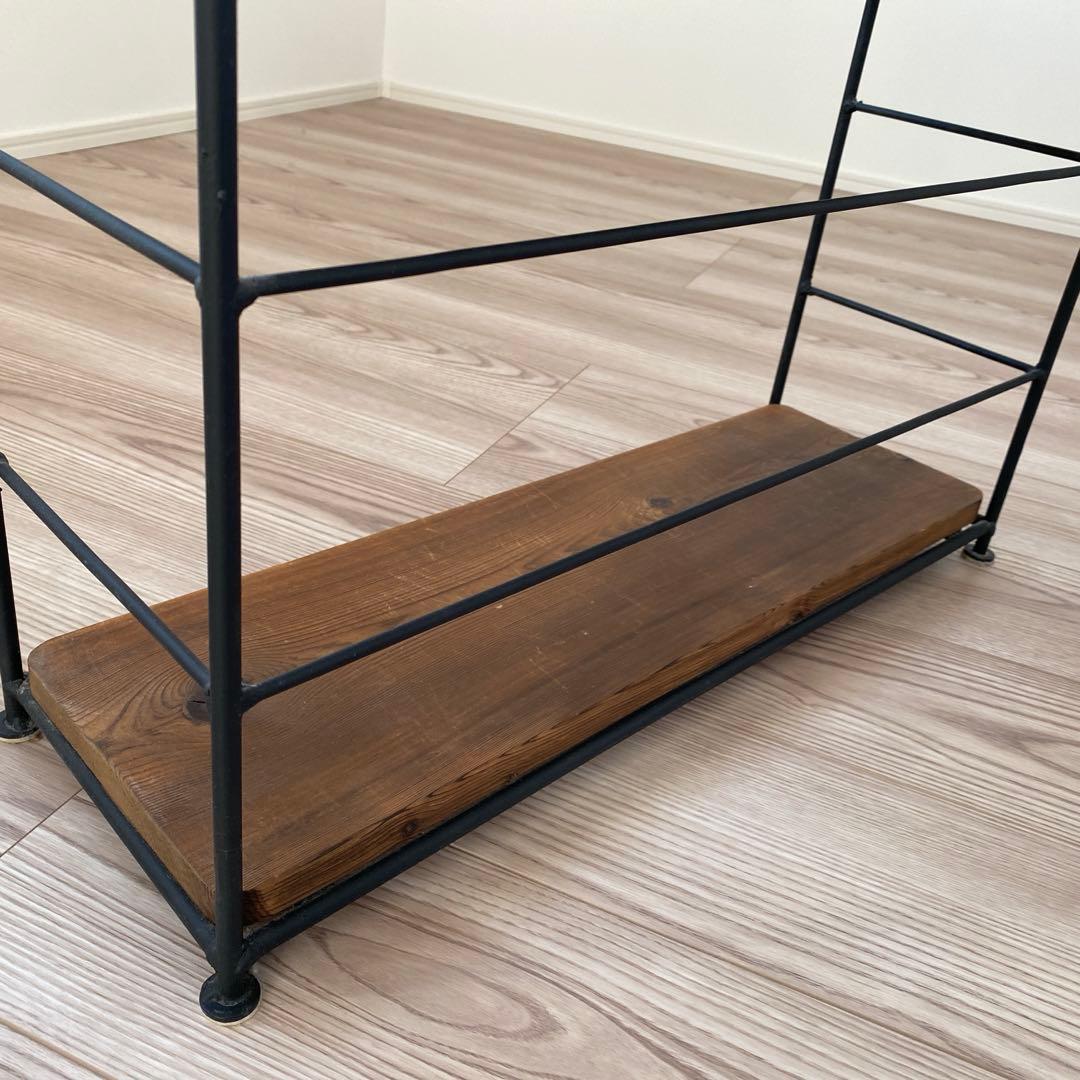 アイアン&ウッドを使った4段棚（組み立てなしですぐ使える）【送料込み】