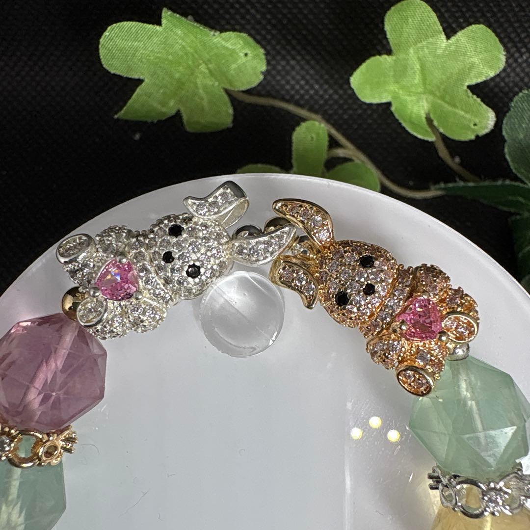 ＊いちごウサギ様お取置き　／ キャンディフローライト　ブレスレット♪