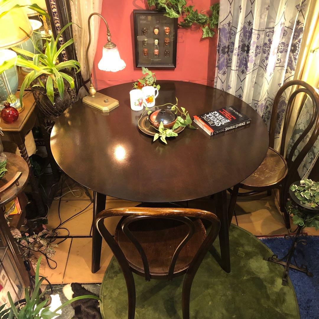 北欧スタイル　OAK オークテーパードレッグテーブル　丸テーブル